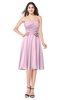 ColsBM Whitney Baby Pink Classic A-line Sweetheart Sleeveless Tea Length Pleated Plus Size Bridesmaid Dresses