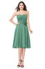 ColsBM Whitney Beryl Green Classic A-line Sweetheart Sleeveless Tea Length Pleated Plus Size Bridesmaid Dresses