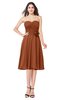 ColsBM Whitney Bombay Brown Classic A-line Sweetheart Sleeveless Tea Length Pleated Plus Size Bridesmaid Dresses