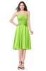 ColsBM Whitney Bright Green Classic A-line Sweetheart Sleeveless Tea Length Pleated Plus Size Bridesmaid Dresses