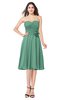 ColsBM Whitney Bristol Blue Classic A-line Sweetheart Sleeveless Tea Length Pleated Plus Size Bridesmaid Dresses
