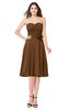 ColsBM Whitney Brown Classic A-line Sweetheart Sleeveless Tea Length Pleated Plus Size Bridesmaid Dresses