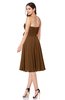 ColsBM Whitney Brown Classic A-line Sweetheart Sleeveless Tea Length Pleated Plus Size Bridesmaid Dresses