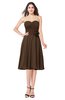 ColsBM Whitney Chocolate Brown Classic A-line Sweetheart Sleeveless Tea Length Pleated Plus Size Bridesmaid Dresses