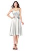 ColsBM Whitney Cloud White Classic A-line Sweetheart Sleeveless Tea Length Pleated Plus Size Bridesmaid Dresses