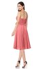 ColsBM Whitney Coral Classic A-line Sweetheart Sleeveless Tea Length Pleated Plus Size Bridesmaid Dresses