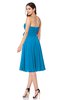 ColsBM Whitney Cornflower Blue Classic A-line Sweetheart Sleeveless Tea Length Pleated Plus Size Bridesmaid Dresses