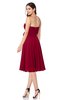ColsBM Whitney Dark Red Classic A-line Sweetheart Sleeveless Tea Length Pleated Plus Size Bridesmaid Dresses