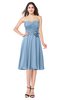 ColsBM Whitney Dusty Blue Classic A-line Sweetheart Sleeveless Tea Length Pleated Plus Size Bridesmaid Dresses
