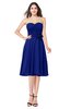 ColsBM Whitney Electric Blue Classic A-line Sweetheart Sleeveless Tea Length Pleated Plus Size Bridesmaid Dresses