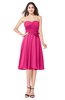 ColsBM Whitney Fandango Pink Classic A-line Sweetheart Sleeveless Tea Length Pleated Plus Size Bridesmaid Dresses