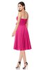 ColsBM Whitney Fandango Pink Classic A-line Sweetheart Sleeveless Tea Length Pleated Plus Size Bridesmaid Dresses