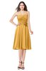 ColsBM Whitney Golden Cream Classic A-line Sweetheart Sleeveless Tea Length Pleated Plus Size Bridesmaid Dresses