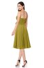 ColsBM Whitney Golden Olive Classic A-line Sweetheart Sleeveless Tea Length Pleated Plus Size Bridesmaid Dresses