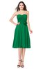 ColsBM Whitney Green Classic A-line Sweetheart Sleeveless Tea Length Pleated Plus Size Bridesmaid Dresses