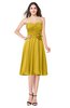 ColsBM Whitney Lemon Curry Classic A-line Sweetheart Sleeveless Tea Length Pleated Plus Size Bridesmaid Dresses