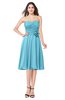 ColsBM Whitney Light Blue Classic A-line Sweetheart Sleeveless Tea Length Pleated Plus Size Bridesmaid Dresses