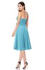 ColsBM Whitney Light Blue Classic A-line Sweetheart Sleeveless Tea Length Pleated Plus Size Bridesmaid Dresses