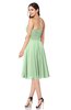 ColsBM Whitney Light Green Classic A-line Sweetheart Sleeveless Tea Length Pleated Plus Size Bridesmaid Dresses