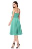 ColsBM Whitney Mint Green Classic A-line Sweetheart Sleeveless Tea Length Pleated Plus Size Bridesmaid Dresses