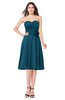 ColsBM Whitney Moroccan Blue Classic A-line Sweetheart Sleeveless Tea Length Pleated Plus Size Bridesmaid Dresses