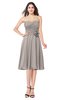 ColsBM Whitney Mushroom Classic A-line Sweetheart Sleeveless Tea Length Pleated Plus Size Bridesmaid Dresses