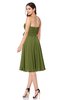 ColsBM Whitney Olive Green Classic A-line Sweetheart Sleeveless Tea Length Pleated Plus Size Bridesmaid Dresses