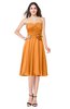 ColsBM Whitney Orange Classic A-line Sweetheart Sleeveless Tea Length Pleated Plus Size Bridesmaid Dresses