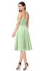 ColsBM Whitney Pale Green Classic A-line Sweetheart Sleeveless Tea Length Pleated Plus Size Bridesmaid Dresses