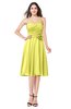 ColsBM Whitney Pale Yellow Classic A-line Sweetheart Sleeveless Tea Length Pleated Plus Size Bridesmaid Dresses