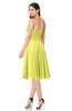 ColsBM Whitney Pale Yellow Classic A-line Sweetheart Sleeveless Tea Length Pleated Plus Size Bridesmaid Dresses