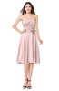 ColsBM Whitney Pastel Pink Classic A-line Sweetheart Sleeveless Tea Length Pleated Plus Size Bridesmaid Dresses