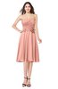 ColsBM Whitney Peach Classic A-line Sweetheart Sleeveless Tea Length Pleated Plus Size Bridesmaid Dresses