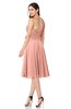 ColsBM Whitney Peach Classic A-line Sweetheart Sleeveless Tea Length Pleated Plus Size Bridesmaid Dresses