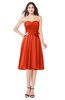 ColsBM Whitney Persimmon Classic A-line Sweetheart Sleeveless Tea Length Pleated Plus Size Bridesmaid Dresses