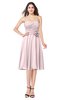 ColsBM Whitney Petal Pink Classic A-line Sweetheart Sleeveless Tea Length Pleated Plus Size Bridesmaid Dresses