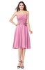 ColsBM Whitney Pink Classic A-line Sweetheart Sleeveless Tea Length Pleated Plus Size Bridesmaid Dresses
