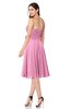 ColsBM Whitney Pink Classic A-line Sweetheart Sleeveless Tea Length Pleated Plus Size Bridesmaid Dresses