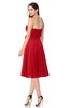 ColsBM Whitney Red Classic A-line Sweetheart Sleeveless Tea Length Pleated Plus Size Bridesmaid Dresses