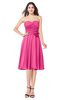 ColsBM Whitney Rose Pink Classic A-line Sweetheart Sleeveless Tea Length Pleated Plus Size Bridesmaid Dresses