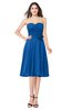 ColsBM Whitney Royal Blue Classic A-line Sweetheart Sleeveless Tea Length Pleated Plus Size Bridesmaid Dresses