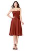ColsBM Whitney Rust Classic A-line Sweetheart Sleeveless Tea Length Pleated Plus Size Bridesmaid Dresses
