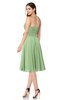 ColsBM Whitney Sage Green Classic A-line Sweetheart Sleeveless Tea Length Pleated Plus Size Bridesmaid Dresses