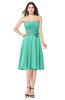 ColsBM Whitney Seafoam Green Classic A-line Sweetheart Sleeveless Tea Length Pleated Plus Size Bridesmaid Dresses