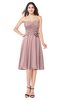 ColsBM Whitney Silver Pink Classic A-line Sweetheart Sleeveless Tea Length Pleated Plus Size Bridesmaid Dresses