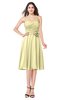 ColsBM Whitney Soft Yellow Classic A-line Sweetheart Sleeveless Tea Length Pleated Plus Size Bridesmaid Dresses