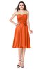 ColsBM Whitney Tangerine Classic A-line Sweetheart Sleeveless Tea Length Pleated Plus Size Bridesmaid Dresses