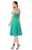 ColsBM Whitney Viridian Green Classic A-line Sweetheart Sleeveless Tea Length Pleated Plus Size Bridesmaid Dresses