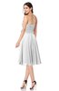 ColsBM Whitney White Classic A-line Sweetheart Sleeveless Tea Length Pleated Plus Size Bridesmaid Dresses