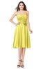 ColsBM Whitney Yellow Iris Classic A-line Sweetheart Sleeveless Tea Length Pleated Plus Size Bridesmaid Dresses